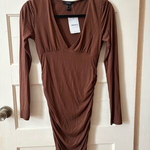 Women’s Brown Forever 21 Long Sleeve Dress (M) NWT